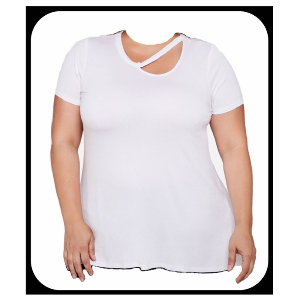 SALE Ashley Stewart Plus Size Shirt Size 18 20 Short Sleeve Blouse 18W 20W - NEW - Picture 2 of 3
